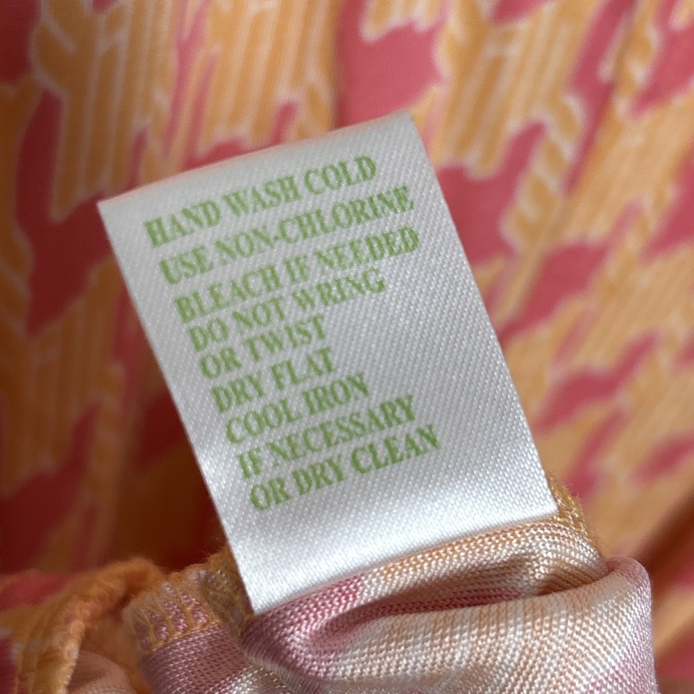 Lilly Pulitzer Colleen Silk Dress Printed Apricot‎ Armstrong Houndstooth Size 10 - Picture 6 of 11
